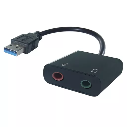 connektgear USB A to 2 x 3.5mm Stereo Jack Adapter A Male to 2 x 3.5mm Female