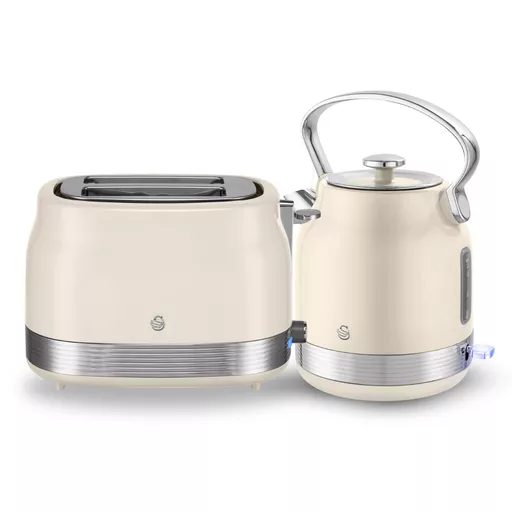 Swan Retro Kitchen Set - Traditional Kettle and 2 Slice Toaster