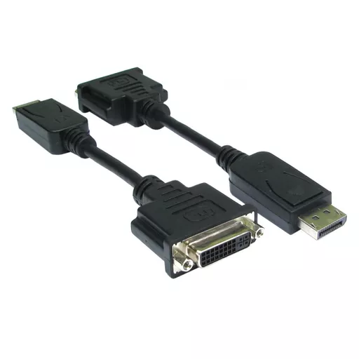DisplayPort Male to DVI-D Female Adaptor, 15cm