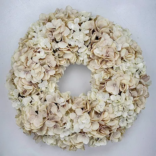 Vintage White Hydrangea Wreath, Large