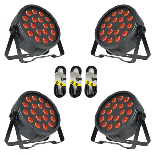 QTX PAR-100 High Power LED PAR Can x4 Bundle