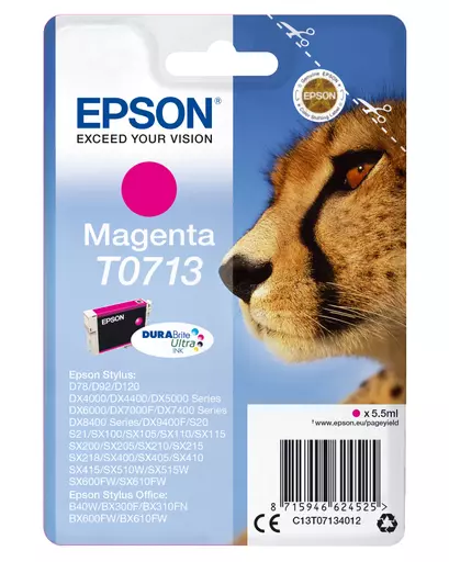 Epson C13T07134012/T0713 Ink cartridge magenta, 250 pages ISO/IEC 19752 5,5ml for Epson Stylus BX 310/600/D 120/D 78/S 20