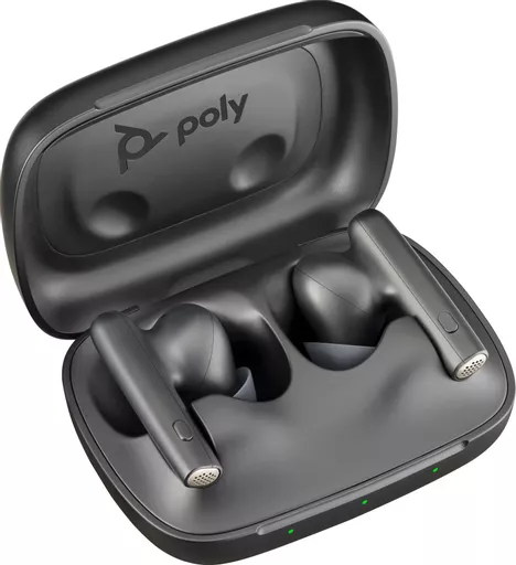 POLY Voyager Free 60 UC Carbon Black Earbuds +BT700 USB-C Adapter +Basic Charge Case