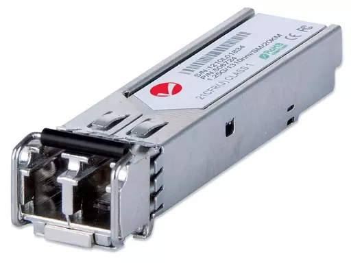 Intellinet Transceiver Module Optical, Gigabit Ethernet SFP Mini-GBIC, 1000Base-Lx (LC) Single-Mode Port, 20km, MSA Compliant, Equivalent to Cisco GLC-LH-SM, Three Year Warranty