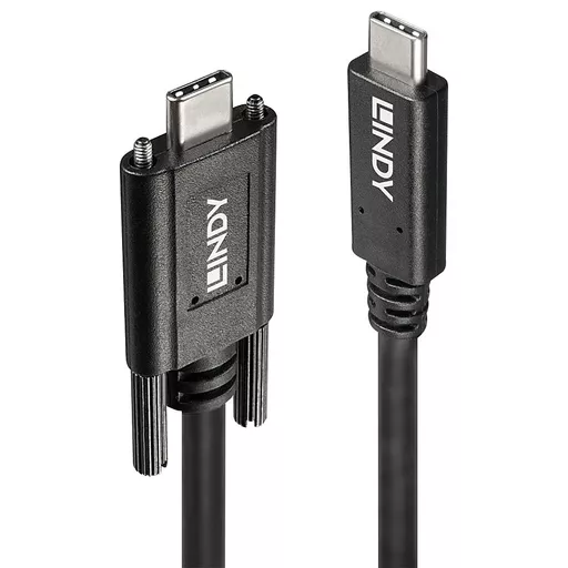Lindy Dual Screw USB cable USB 3.2 Gen 2 (3.1 Gen 2) 1 m USB C Black
