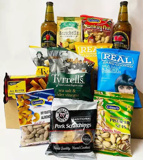 Kopparberg Premium Cider and Snacks Hamper with Personalised Message Card
