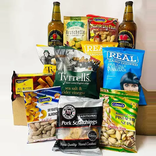 Kopparberg Premium Cider and Snacks Hamper with Personalised Message Card