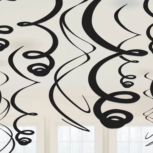 Black Decorative Plastic Swirls