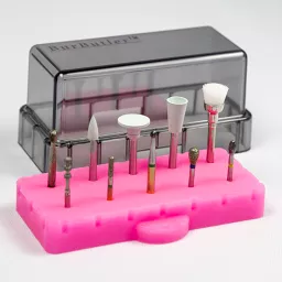 BurButler Ruby Pink10 hole base, lid off, with Burs, Small.jpg