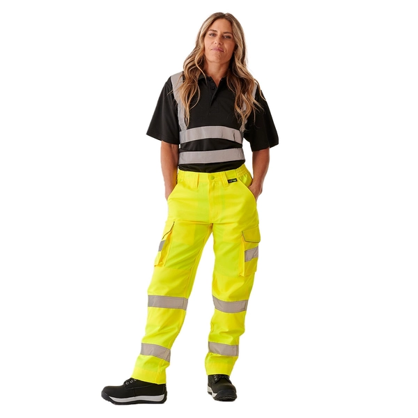 Picture of Supertouch Ladies Hi Vis Yellow Hana Combat Trouser