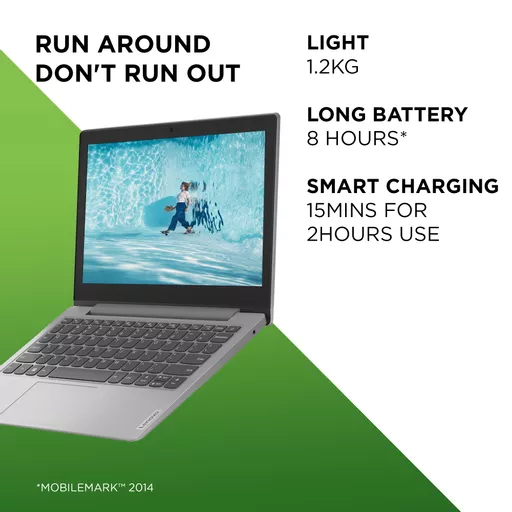 Lenovo IdeaPad 1 11ADA05 3020E Laptop 29.5 cm (11.6") HD 4 GB DDR4-SDRAM 64 GB eMMC Wi-Fi 5 (802.11ac) Windows 10 Home in S mode English Grey
