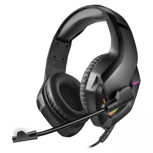 Varr Pro Gaming Headset with RGB Backlight, Highly Sensitive Microphone (4x 1.5mm) Boom, Noise Cancelling, Powerful 50mW speakers, Sensitivity: 108 ± 3dB, uses 3.5mm for music output and USB-A port for powering the backlight only, 2.2m cable