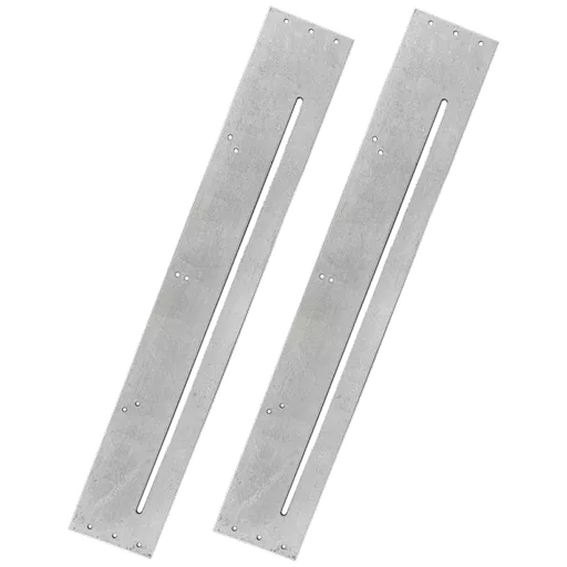 Garage Door Slotted Fixing Plates To Suit Retractable Lifting Gear (1 Pair)