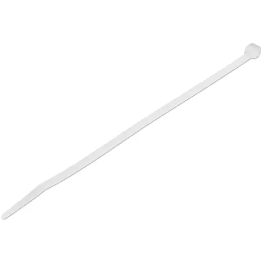 StarTech.com 8"(20cm) Cable Ties - 1/8"(4mm) wide, 2-1/8"(55mm) Bundle Diameter, 50lb(22kg) Tensile Strength, Nylon Self Locking Zip Ties with Curved Tip - 94V-2/UL Listed, 100 Pack - White