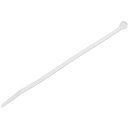 StarTech.com 8"(20cm) Cable Ties - 1/8"(4mm) wide, 2-1/8"(55mm) Bundle Diameter, 50lb(22kg) Tensile Strength, Nylon Self Locking Zip Ties w/ Curved Tip - 94V-2/UL Listed, 1000 Pack - White