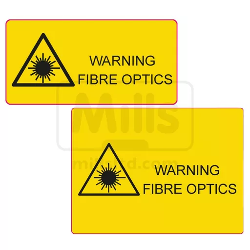 Fibre Optic Laser Warning Label - Pack of 10