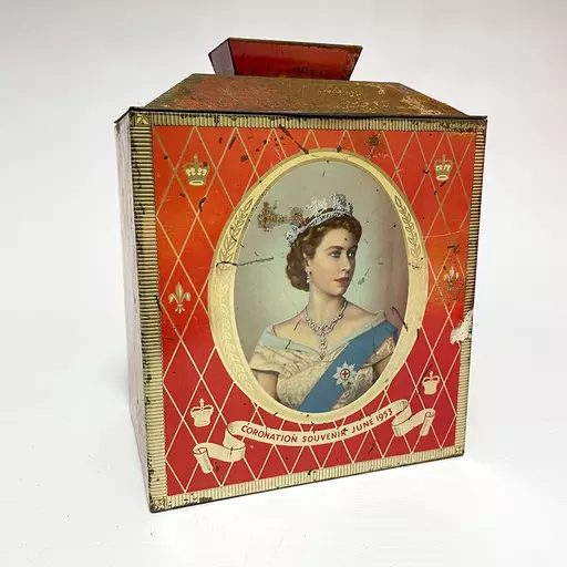 Queen Elizabeth II Coronation Souvenir Biscuit Tin