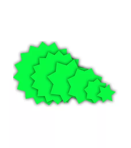 Dayglo Green Star Cards