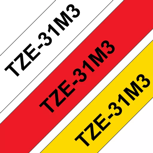 Brother TZE-31M3 DirectLabel multi pack TZE-231/431/631 12mm x 8m Pack=3 for Brother P-Touch TZ 3.5-18mm/6-12mm/6-18mm/6-24mm/6-36mm