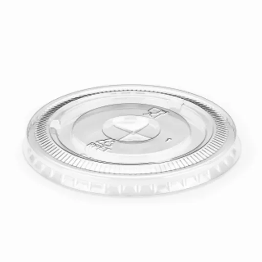 9OZ CLEAR RPET FLAT COLD CUP LID WITH STRAW SLOT - (1X2000)