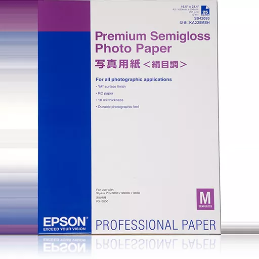 Epson Premium Semigloss Photo Paper, DIN A2, 250g/m², 25 Sheets