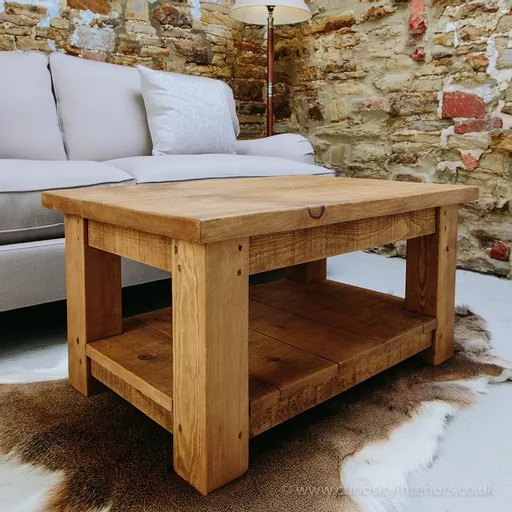 Haddon Plank Coffee Table with Shelf