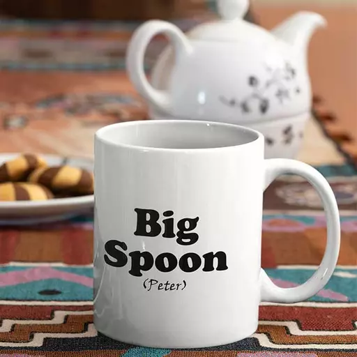 Couple Gift Personlaised Mug big spoon small spoon, personalised gifs for couple