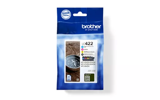 Brother LC-422VALDR Ink cartridge multi pack Bk,C,M,Y Blister, 4x550 pages Pack=4 for Brother MFC-J 5340