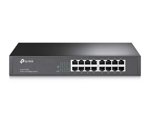 TP-Link TL-SF1016DS network switch Unmanaged Fast Ethernet (10/100) 1U Black