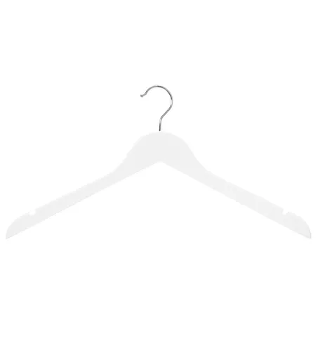 White Wooden Wishbone Hanger with No Bar - 450mm - Box of 50