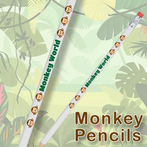 Monkey Personalised Pencil with Eraser (100 pencils)