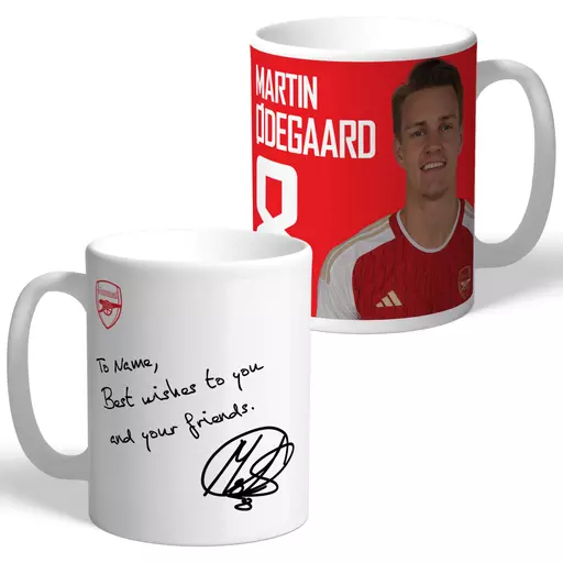 Arsenal FC Odegaard Autograph Mug