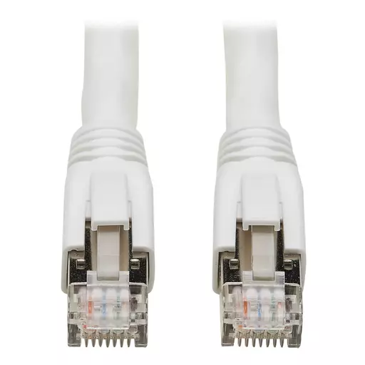 Tripp Lite N272-003-WH Cat8 25G/40G-Certified Snagless Shielded S/FTP Ethernet Cable (RJ45 M/M), PoE, White, 3 ft. (0.91 m)