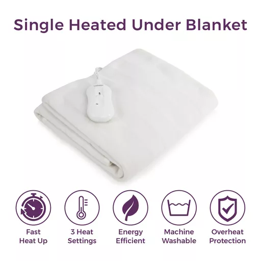 Single Heated Under Blanket with Overheat Protection 122 x 61cm