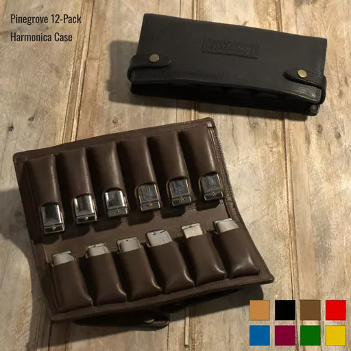 Twelve-Pack Leather Harmonica Case (12)