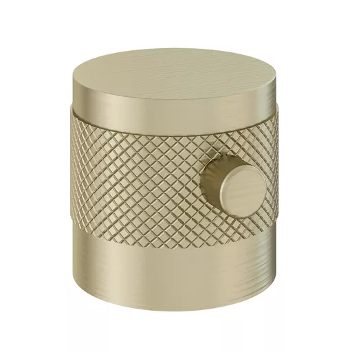(Pair) Meriden Half Knurling Valve Handles for Shower Sets - Brushed Brass