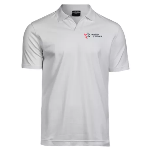 WalterPMoore_TeeJaysLuxuryStretchVNeckPoloShirtT1404_White_Front.png