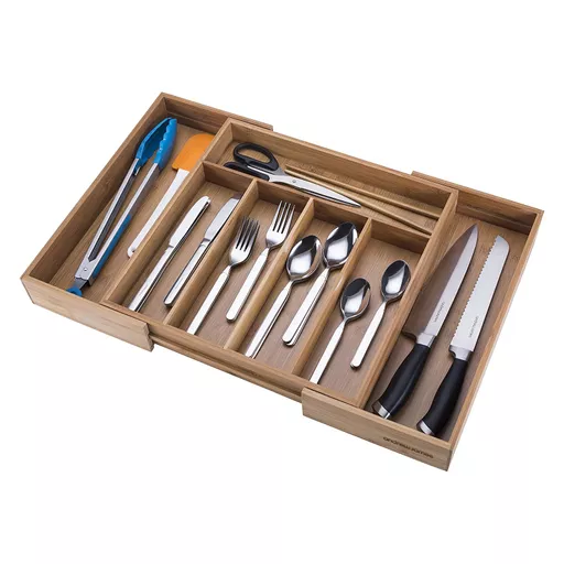 Expandable Bamboo Cutlery Tray