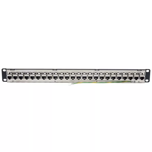 Tripp Lite N254-024-SH-6A 24-Port 1U Rack-Mount STP Shielded Cat6a Feedthrough Patch Panel, RJ45 Ethernet, TAA