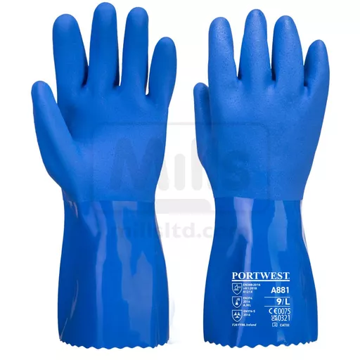 Marine Ultra PVC Chemical Gauntlet - Blue