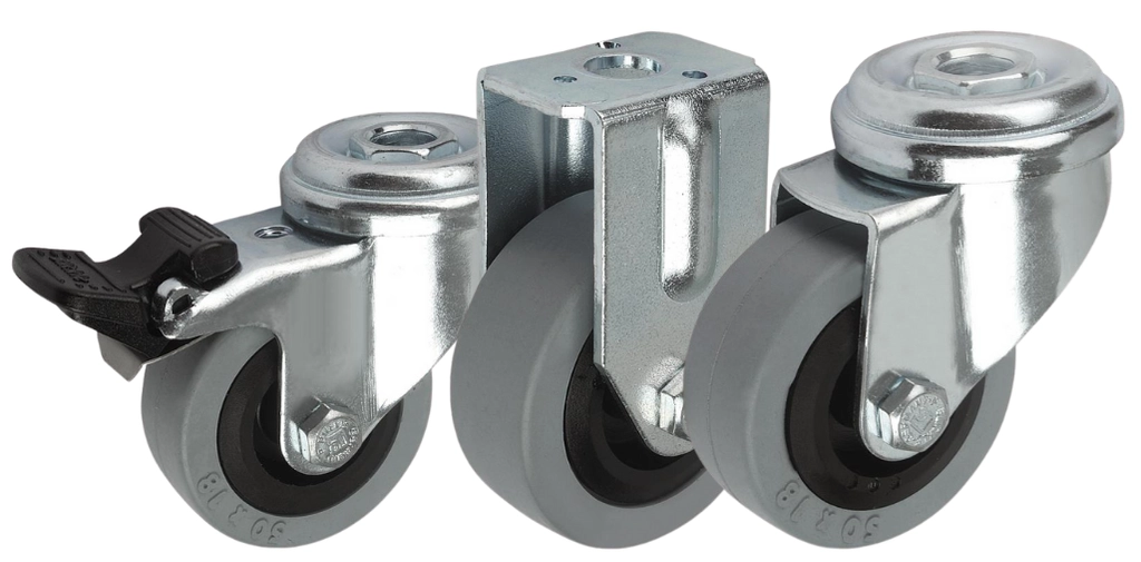 K1759 - Swivel and Fixed Castors With Solid Rubber Tyres