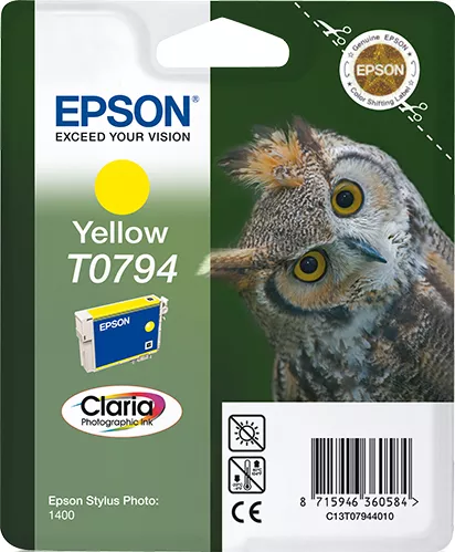 Epson C13T07944010/T0794 Ink cartridge yellow, 975 pages ISO/IEC 24711 11ml for Epson Stylus Photo P 50/PX 730/1400