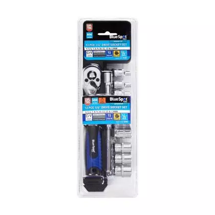 12 PCE 1/4" Metric Ratchet + Socket Set (4-13mm)