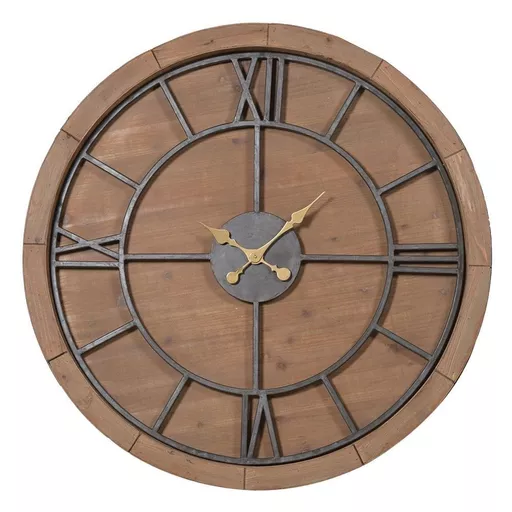 Chezzy Metal and Wooden Wall Clock