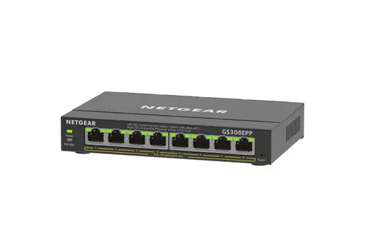 NETGEAR GS308EPP Managed L2/L3 Gigabit Ethernet (10/100/1000) Power over Ethernet (PoE) Black