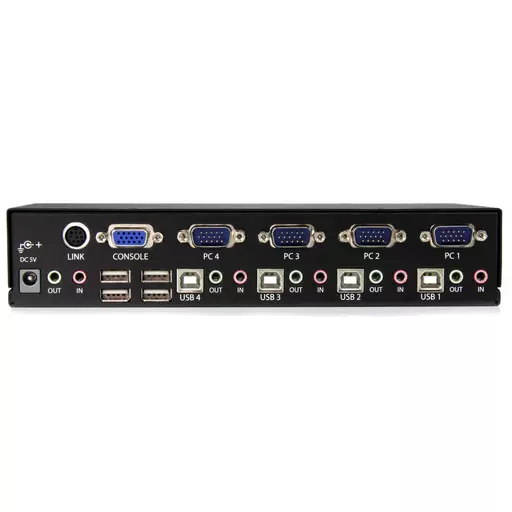 StarTech.com 4 Port Rack Mountable USB KVM Switch with Audio & USB Hub