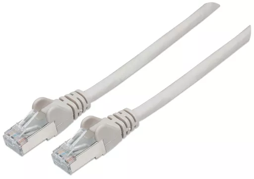 Intellinet Network Patch Cable, Cat6A, 10m, Grey, Copper, S/FTP, LSOH / LSZH, PVC, RJ45, Gold Plated Contacts, Snagless, Booted, Lifetime Warranty, Polybag