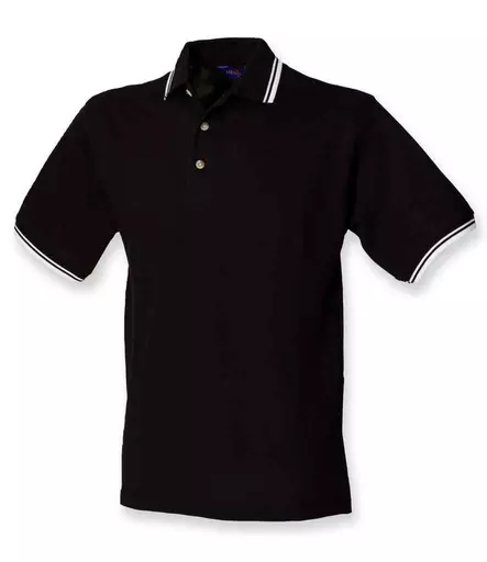 Henbury Contrast Double Tipped Cotton Piqué Polo Shirt