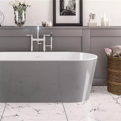 Lambeth 1590 x 740 x 560mm Freestanding Bath inc Waste - Grey