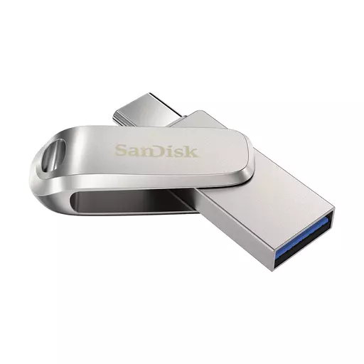 SanDisk Ultra Dual Drive Luxe USB flash drive 128 GB USB Type-A / USB Type-C 3.2 Gen 1 (3.1 Gen 1) Stainless steel